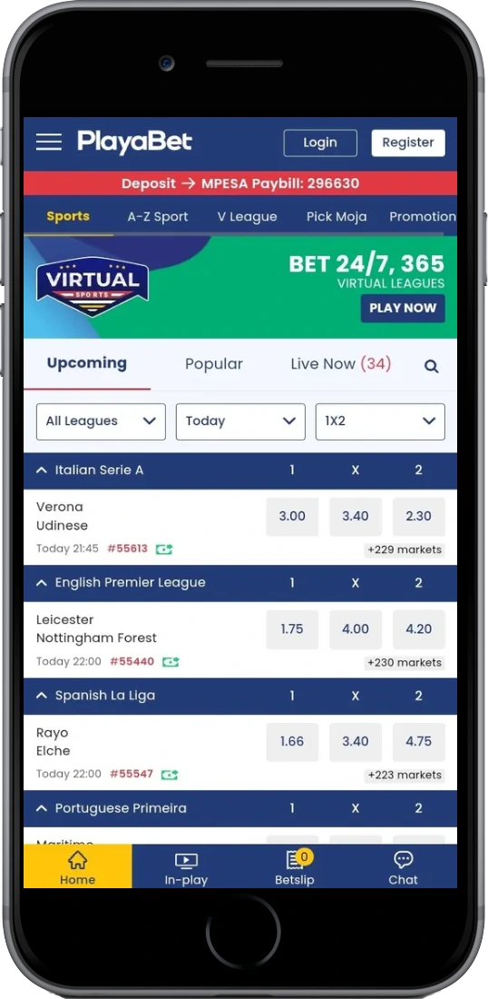 Playabet Kenya app on mobile